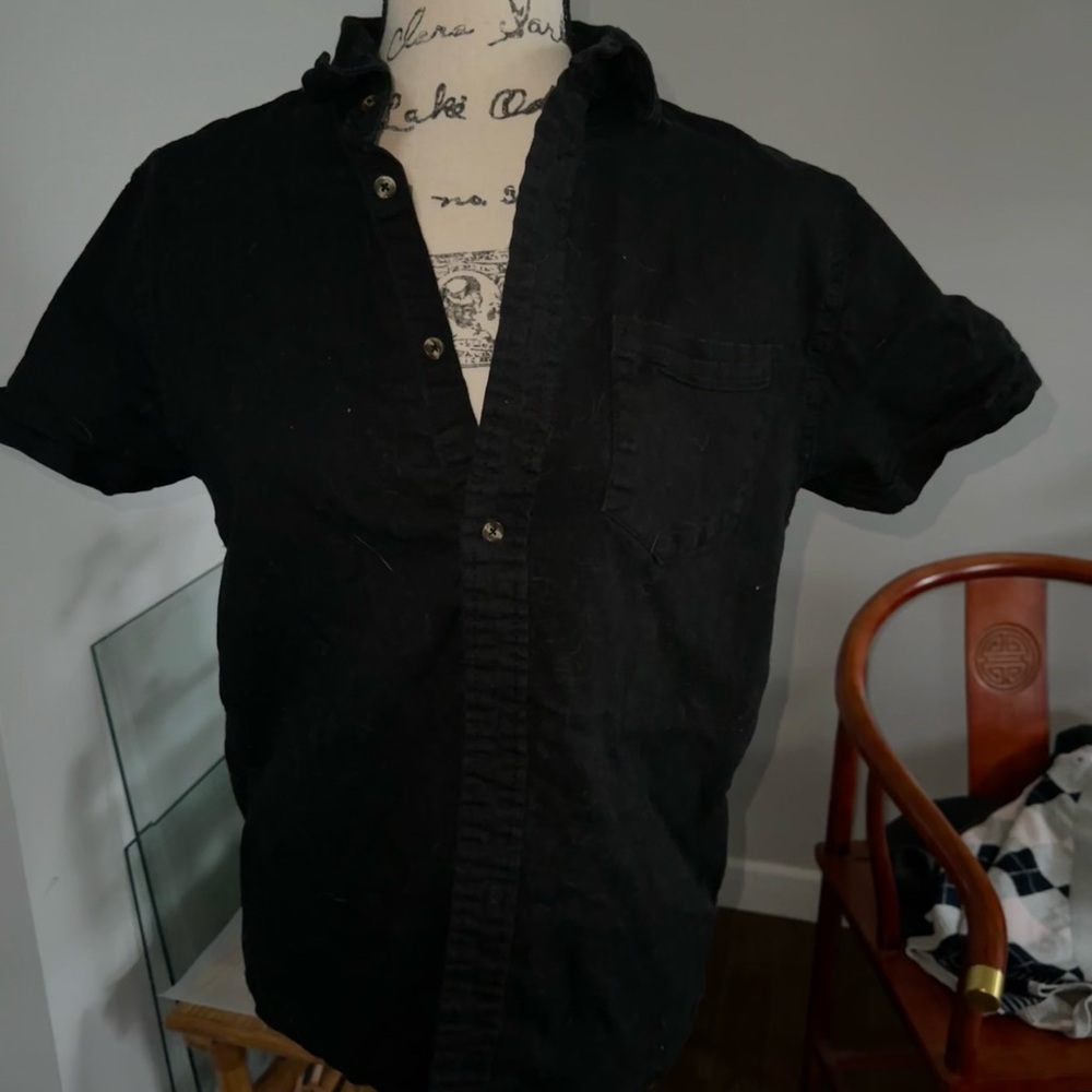 Boohoo Mens Black Casual Button Down Shirt